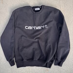 Carhartt WIP Logo Crewneck Black Small Workwear Streetwear Skate Vintage USA